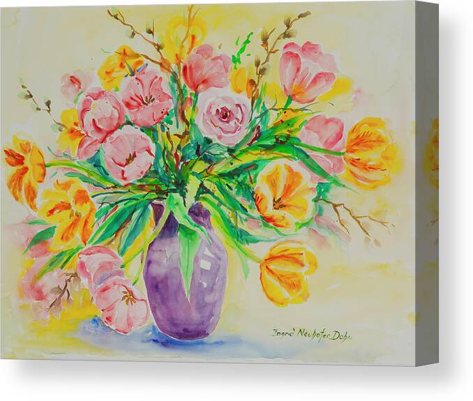 Flowers Canvas Print featuring the painting Watercolor Series 178 by Ingrid Dohm