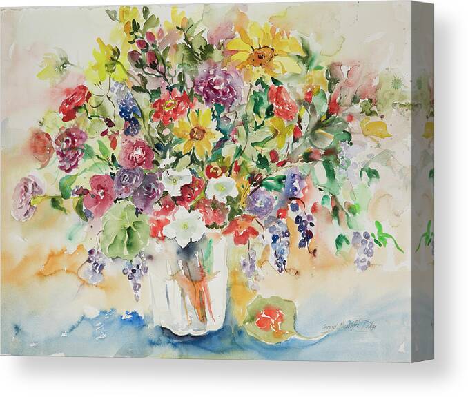 Flowers Canvas Print featuring the painting Watercolor Series 33 by Ingrid Dohm