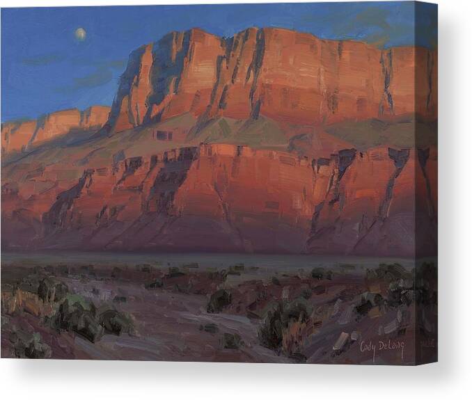 Moonlight Canvas Print featuring the painting Waxing Moon by Cody DeLong