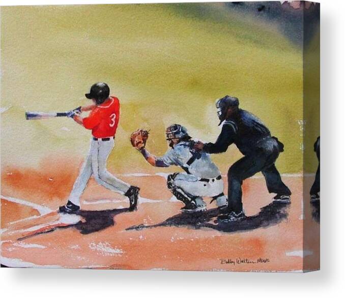 Willian Carey University Canvas Print featuring the painting WCU at the plate by Bobby Walters