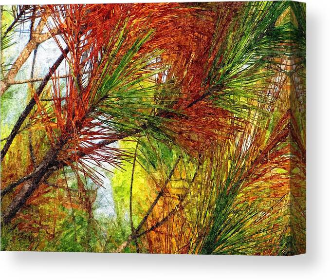 Pine Canvas Print featuring the painting Whispering Pines by David Dehner