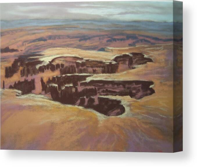 Landscape Canvas Print featuring the painting White Rim View by Sandi Snead