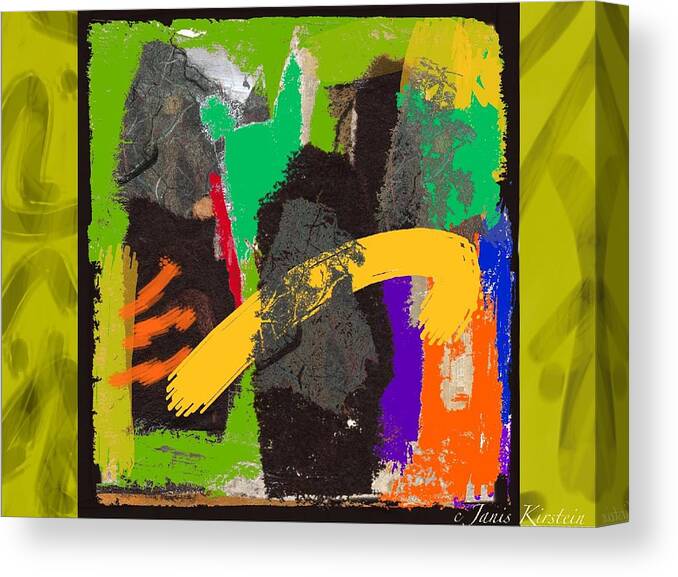 Abstract Canvas Print featuring the mixed media Wild and Wicked 2 by Janis Kirstein