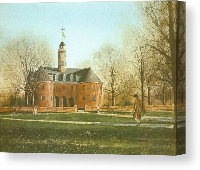 Charles Roy Smith Canvas Print featuring the painting Williamsburg Capital by Charles Roy Smith