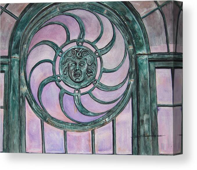 Window Canvas Print featuring the painting Window Memory by Judy Riggenbach