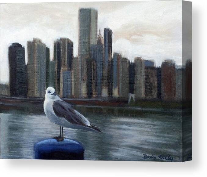 Wind Canvas Print featuring the painting Windy City by Dustin Miller