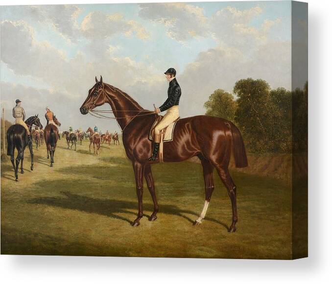 John Frederick Herring The Elder (1795-1865) Mr John Bowes' Mundig Canvas Print featuring the painting Winner of the Derby by John Frederick Herring