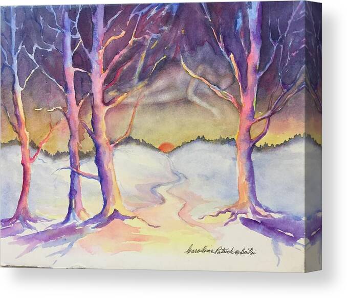 Winter Spirit Landscape Canvas Print featuring the painting Winter Spirit by Caroline Patrick