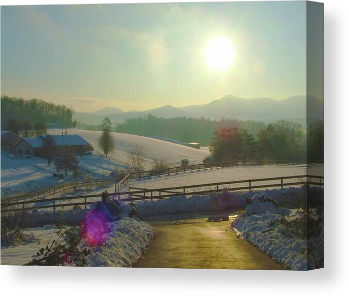 Sun Canvas Print featuring the photograph Winter Sun in Candler by Rod Whyte