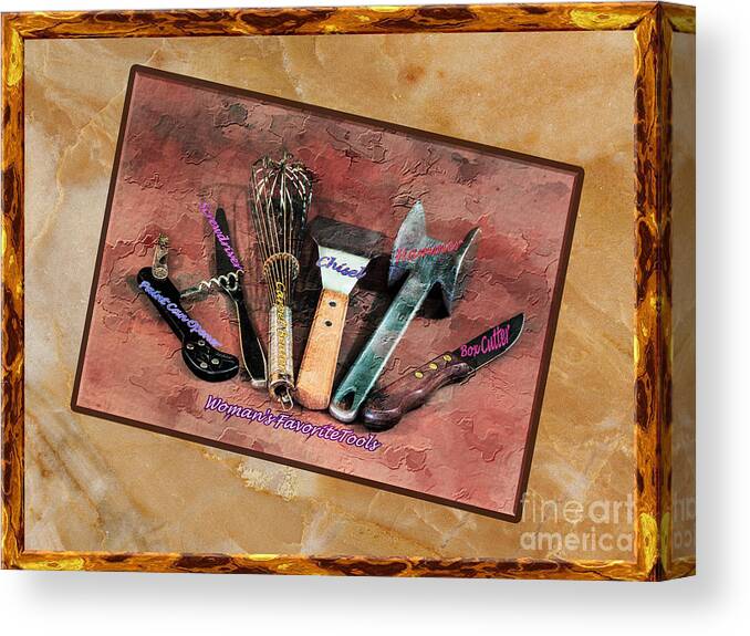 Utensils Canvas Print featuring the photograph Women's Favorite Tools by Shirley Mangini