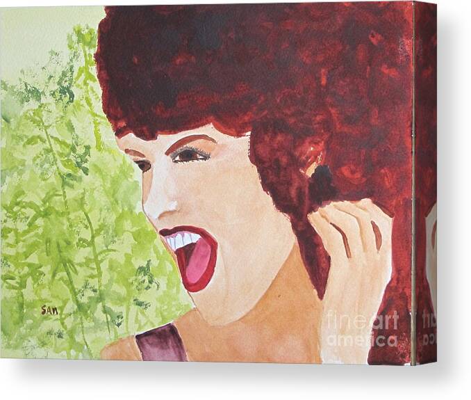 Woman Canvas Print featuring the painting Yah by Sandy McIntire