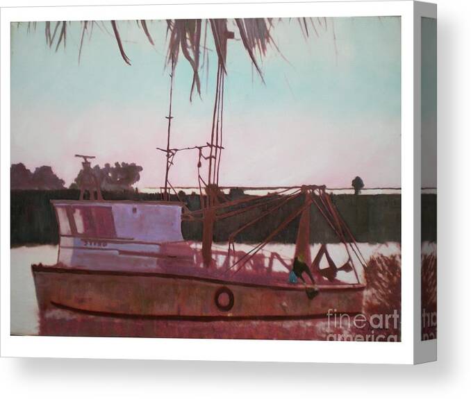 Seascape Canvas Print featuring the digital art Yankee Town Fishing Boat by Hal Newhouser