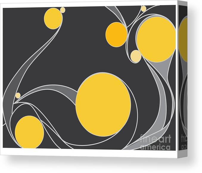 Yellow Circles Canvas Print featuring the digital art Yellow Circles Abstract Design by Patricia Awapara