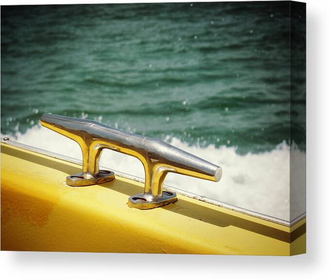 Yellow Canvas Print featuring the photograph Yellow Cleat by Valerie Reeves