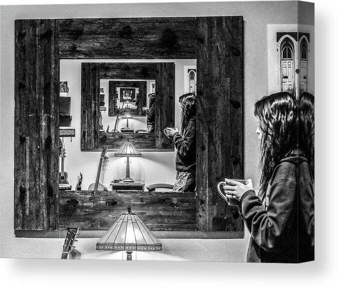 Mirror Canvas Print featuring the photograph 058 - Infinity and Beyond by David Ralph Johnson