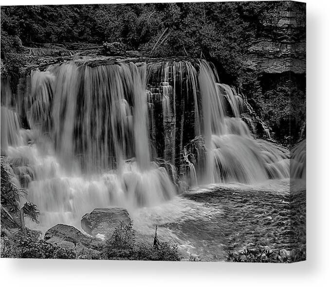 Waterfalls Canvas Print featuring the photograph Blackwater Falls Mono 1309 by Donald Brown