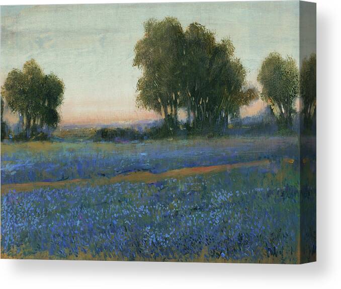 Landscapes Canvas Print featuring the painting Blue Bonnet Field II #1 by Tim Otoole