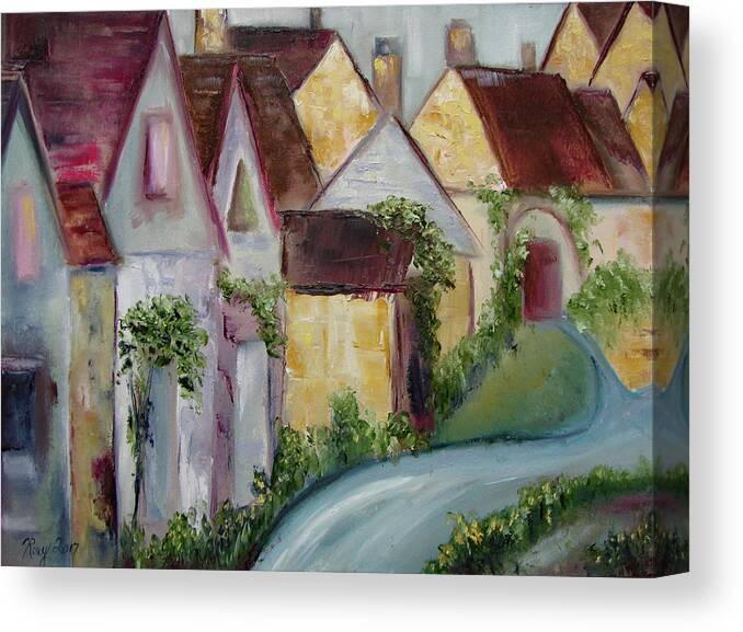 Bourton On The Water Canvas Print featuring the painting Bourton on the Water by Roxy Rich