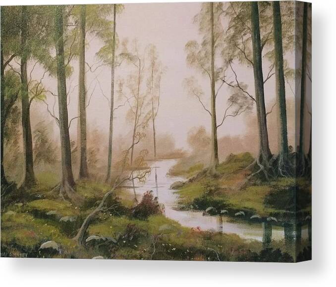 Forest Canvas Print featuring the painting Forest Light #1 by Cathal O malley