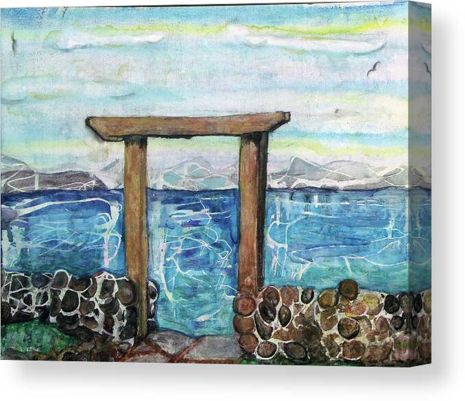 Gateway To Michigan Canvas Print featuring the painting Gateway To Michigan #1 by Lauren Moss