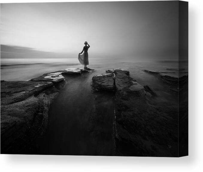 Rising Canvas Print featuring the photograph Hear The Sound Of The Sea #1 by Wenming Du