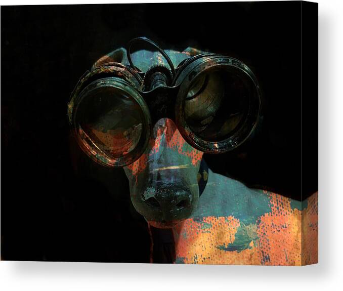 Dogs Canvas Print featuring the digital art I Can See For Miles #1 by Paul Lovering