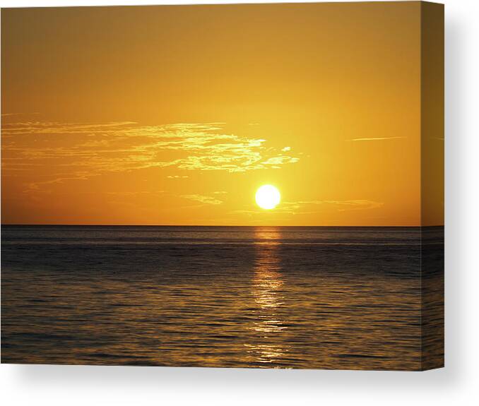 239864 Canvas Print featuring the photograph Sunset Over Gulf Of Mexico, Venice #1 by Panoramic Images