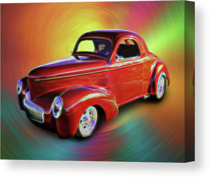 1941 Willis Coupe Canvas Print featuring the digital art 1941 Willis Coupe by Rick Wicker