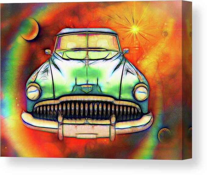 1949 Buick Canvas Print featuring the digital art 1949 Buick Headon by Rick Wicker
