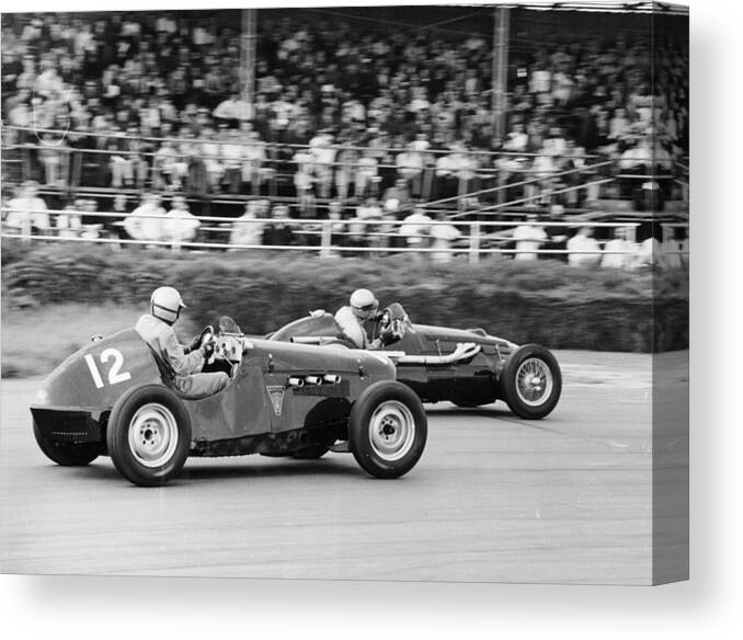 Crowd Canvas Print featuring the photograph 1949 Rover Special And 1951 Alta by Heritage Images