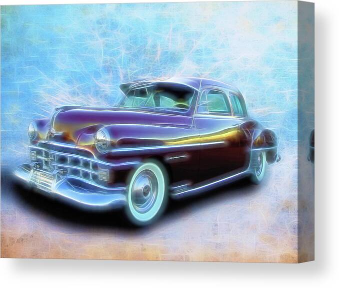 1950 Chrysler Brown Canvas Print featuring the digital art 1950 Chrysler by Rick Wicker