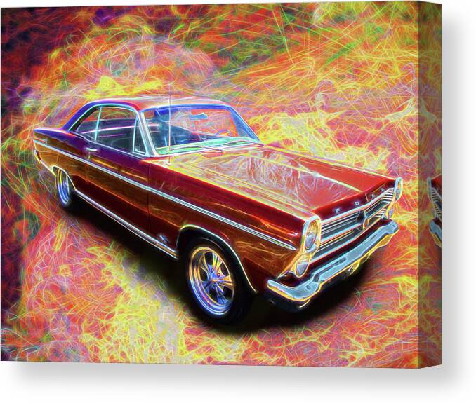 66 Ford Fairlane Canvas Print featuring the digital art 1966 Ford Fairlane by Rick Wicker