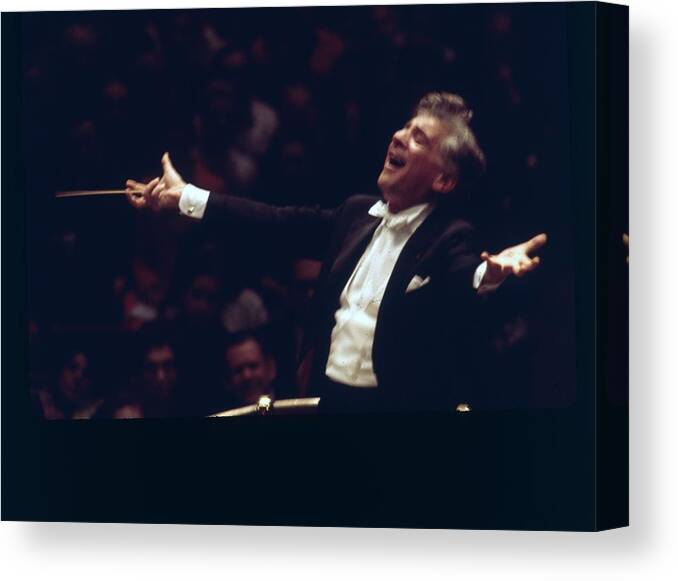 People Canvas Print featuring the photograph Leonard Bernstein #2 by Erich Auerbach