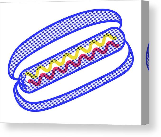 Baked Goods Canvas Print featuring the drawing Hot Dog #3 by CSA Images