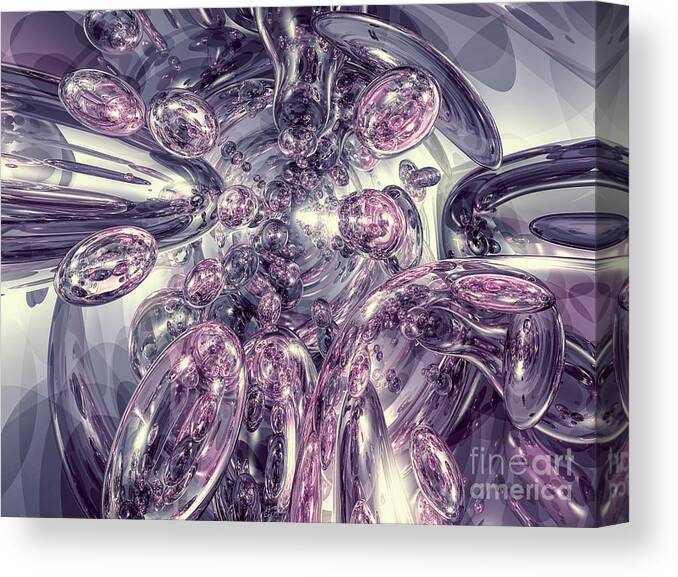 Three Dimensional Canvas Print featuring the digital art 3D Reflections by Phil Perkins