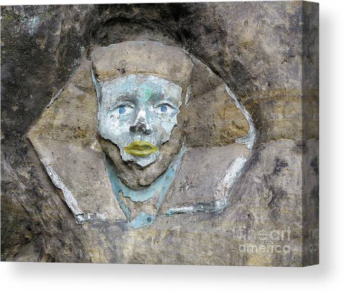Sphinx Canvas Print featuring the photograph Rock relief - the face of the Sphinx #4 by Michal Boubin