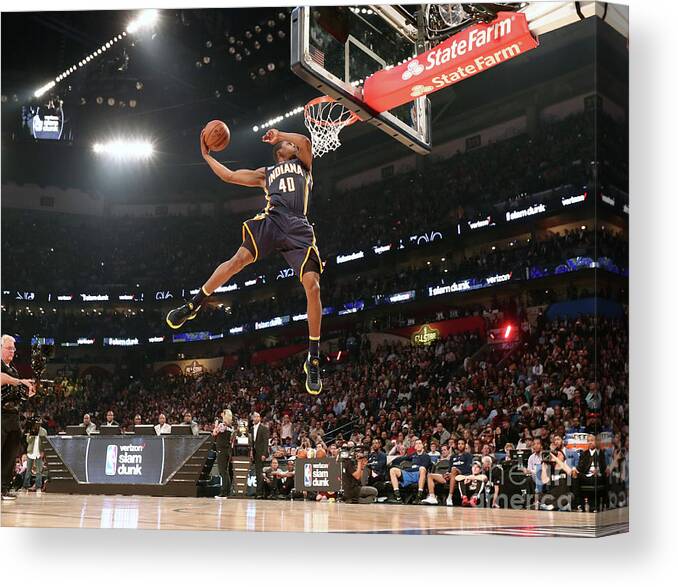 Event Canvas Print featuring the photograph Verizon Slam Dunk Contest 2017 by Nathaniel S. Butler