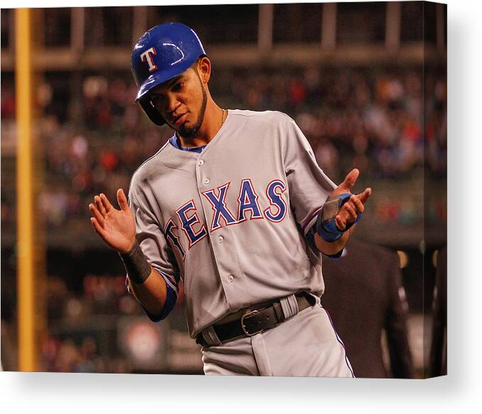 Ninth Inning Canvas Print featuring the photograph Texas Rangers V Seattle Mariners by Otto Greule Jr