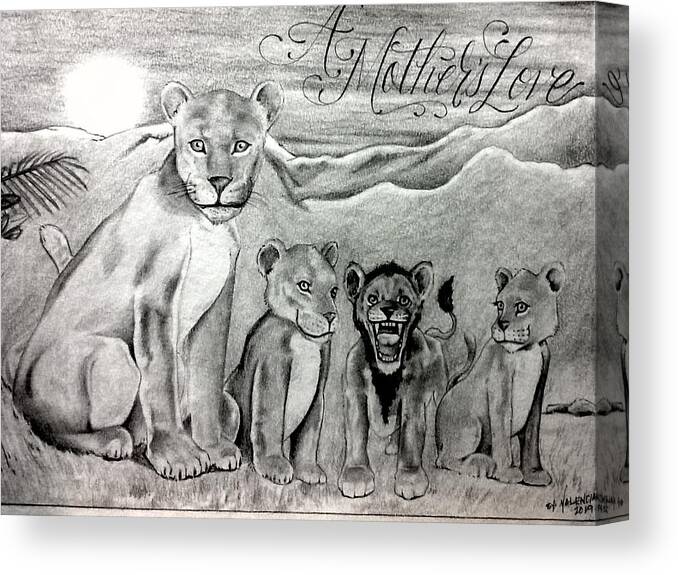 Mexican American Art Canvas Print featuring the drawing A Motherz Pride by Joseph Lil Man Valencia