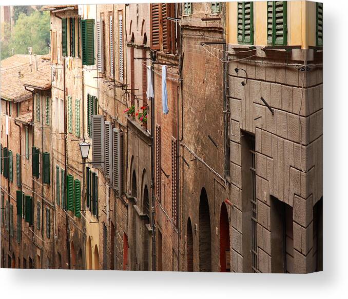 Tranquility Canvas Print featuring the photograph A Siena Street by D W Horner
