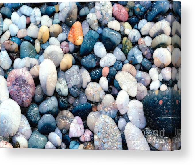 Photograph Canvas Print featuring the digital art Abstract Pebbles by Phil Perkins