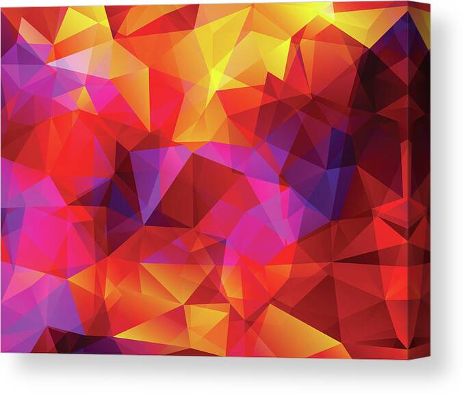 Rectangle Canvas Print featuring the digital art Abstract Polygonal Background by Carduus