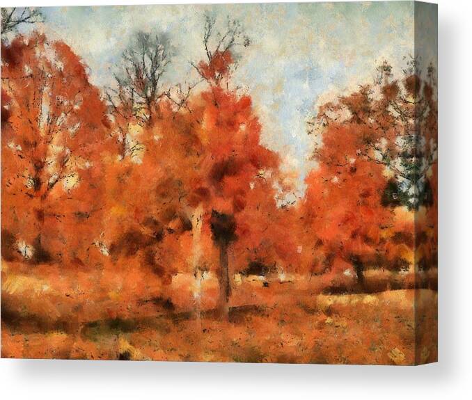 Fall Canvas Print featuring the mixed media Afternoon in the Cemetery I by Christopher Reed