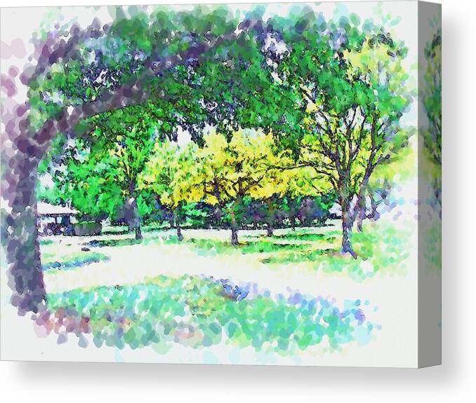 Park Canvas Print featuring the mixed media Afternoon in the Park by Christopher Reed