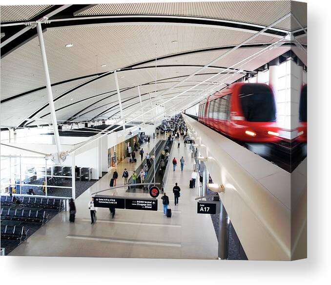 Ceiling Canvas Print featuring the photograph Airport Terminal by Escolux