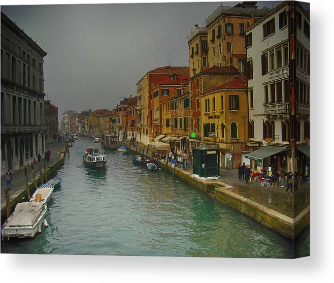 Venice Canvas Print featuring the photograph Along A Canal In Venice by Eye Olating Images