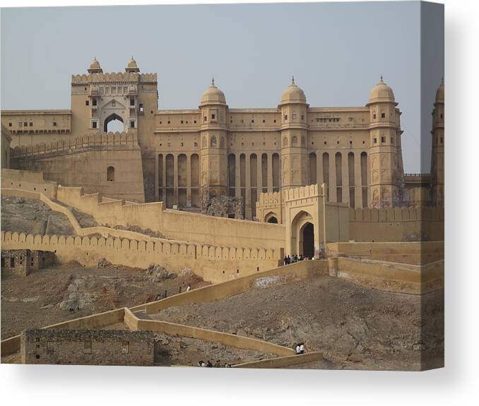 Arch Canvas Print featuring the photograph Amber Fort, Amer, Rajasthan, India by Marianna Sulic
