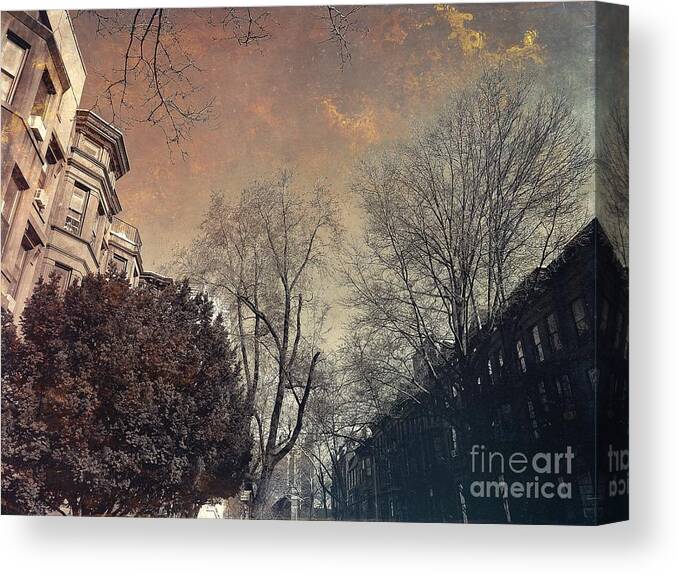 Brooklyn Canvas Print featuring the photograph Among the Brownstones - Gift for New Yorkers by Onedayoneimage Photography