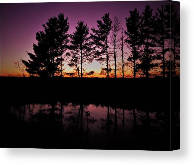 Sunset Canvas Print featuring the pyrography An Evening to Remember by Lori Frisch
