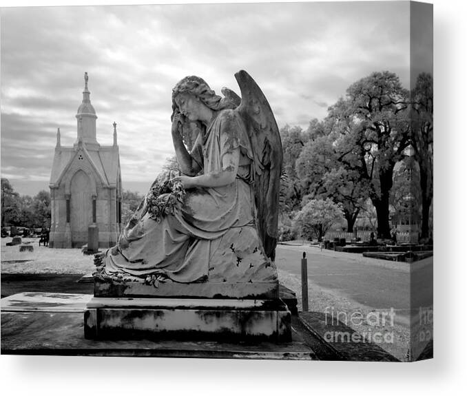 2010 Canvas Print featuring the photograph Angel Tombstone, 2010 by Carol Highsmith